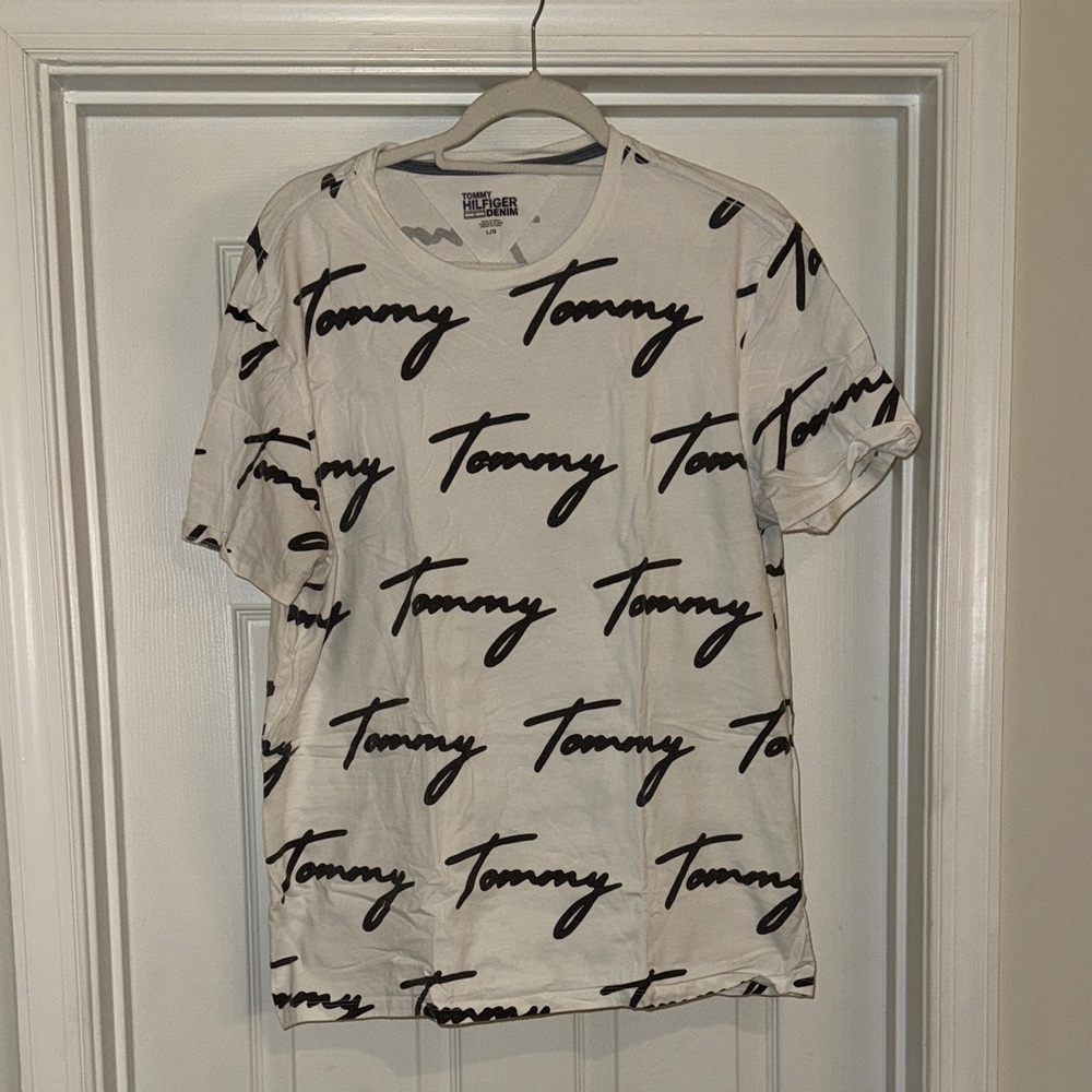 Tommy Hilfiger White Tee with Black Script